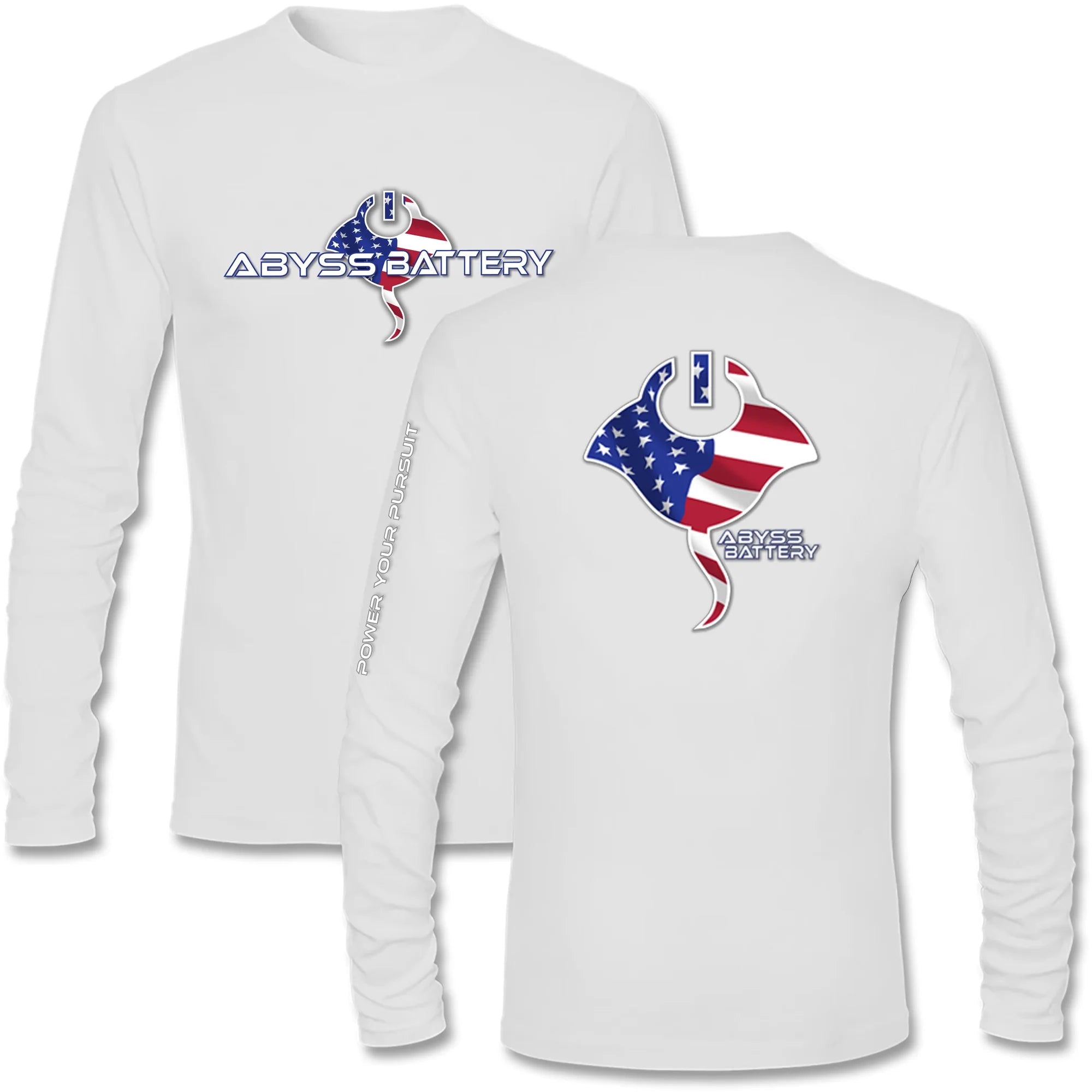 ABYSS® Sports Performance Mens - American Flag White L/S
