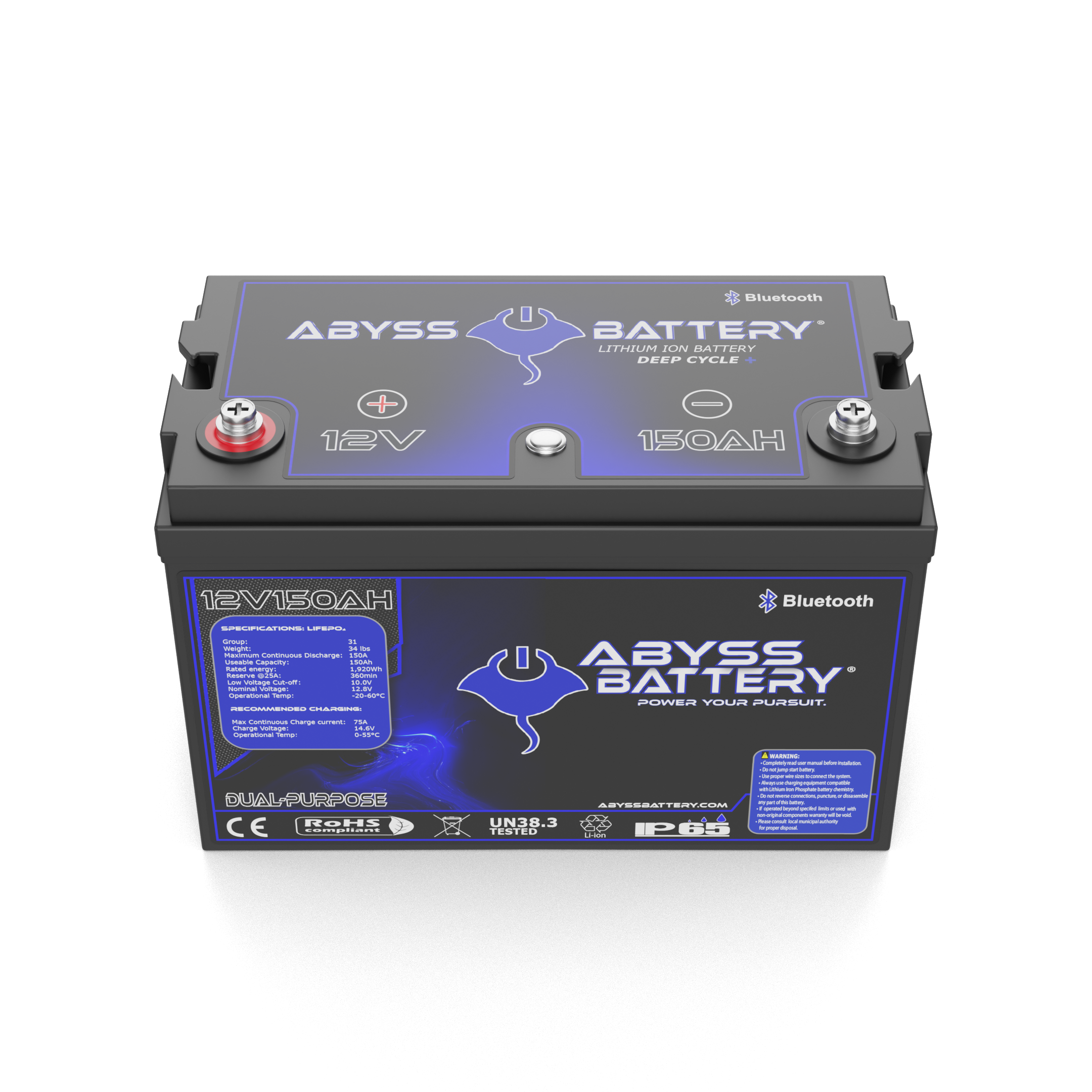 ABYSS® 12V 150Ah Dual Purpose Lithium Marine Battery